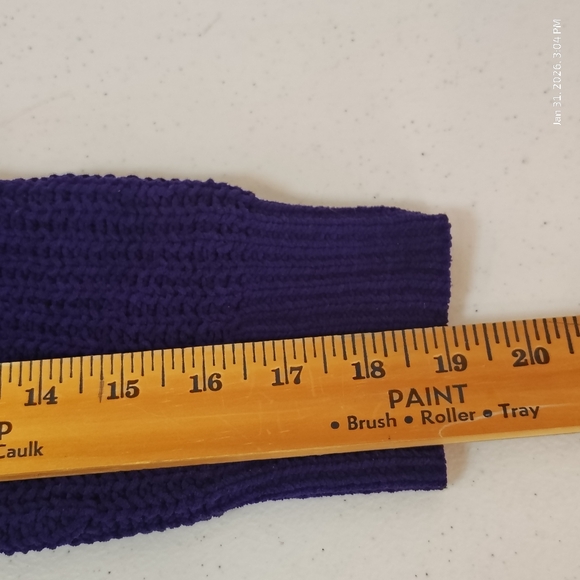 J. Jill Chenille Sweater Womens Small Purple Cable Knit Pullover Fisherman Style - Picture 8 of 9